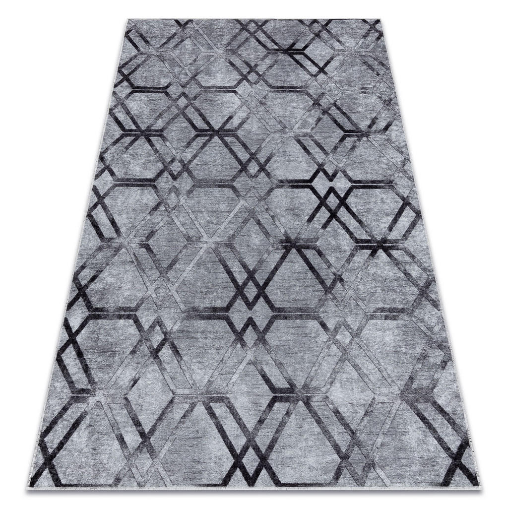 MIRO 51805.803 covor lavabil Geometric, spalier anti-alunecare - gri 200/290 cm