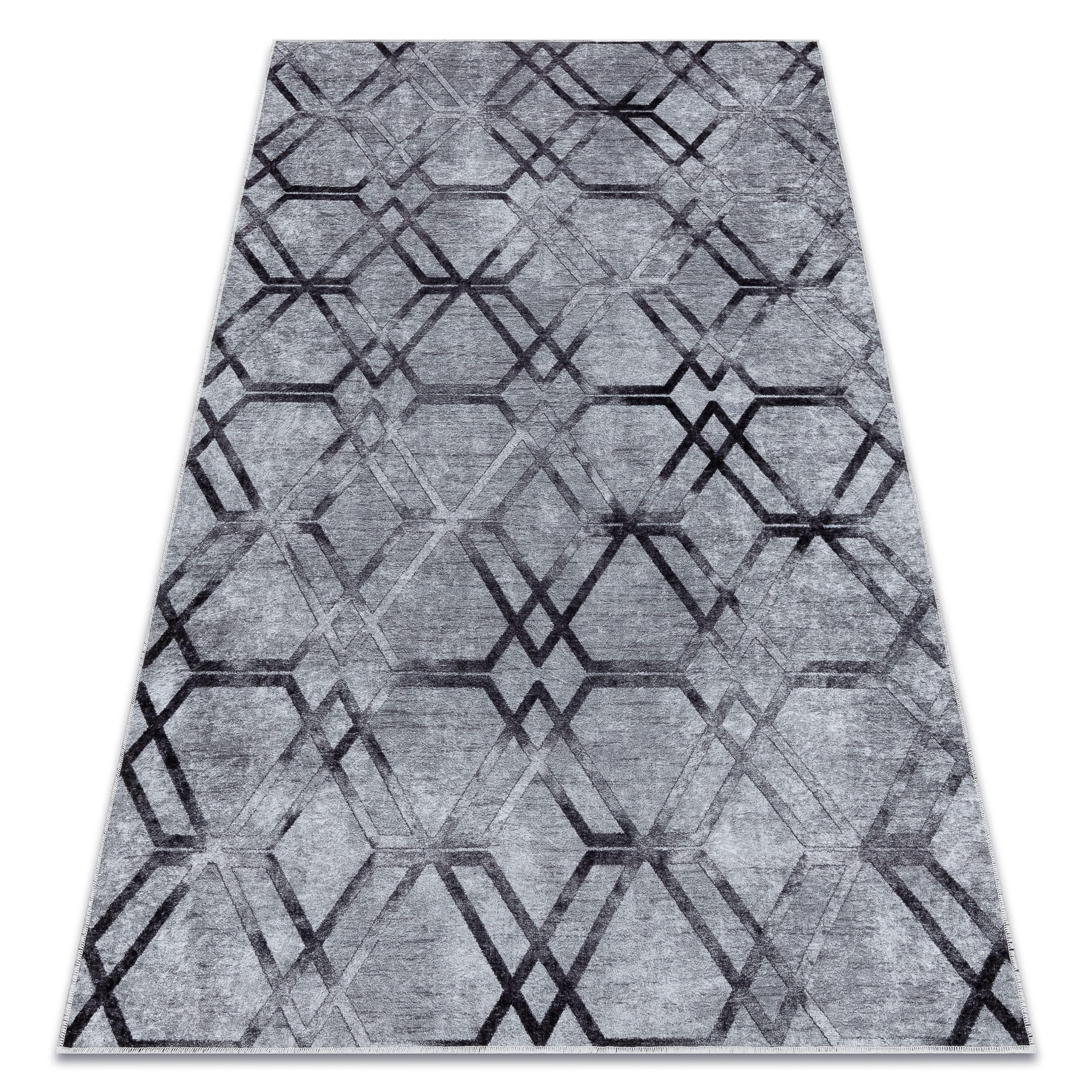 MIRO 51805.803 covor lavabil Geometric, spalier anti-alunecare - gri 120/170 cm - gri, material textil (120/170cm) - rugsX