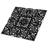 FLIESENAUFKLEBER 9 Stück 30x30 cm selbstklebend Nahöstliches Retro-Muster - Schwarz, Textil (30/1.6/30cm) - TULUP