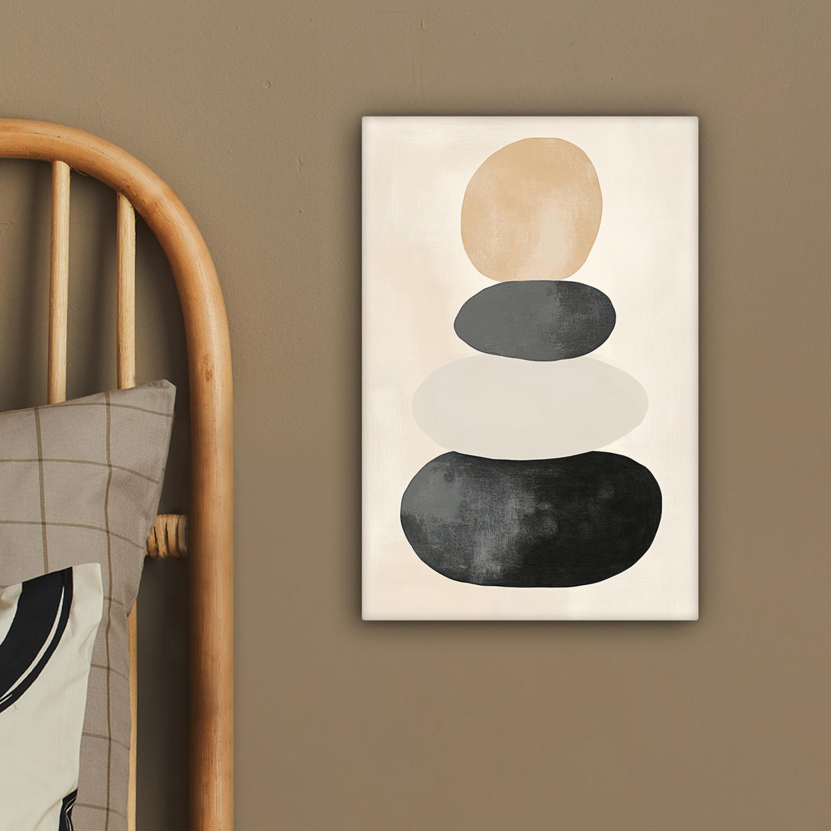 LEINWANDBILD Japandi - Wabi sabi - Beige 20x30 cm - Taupe, Textil (20/30cm) - MuchoWow