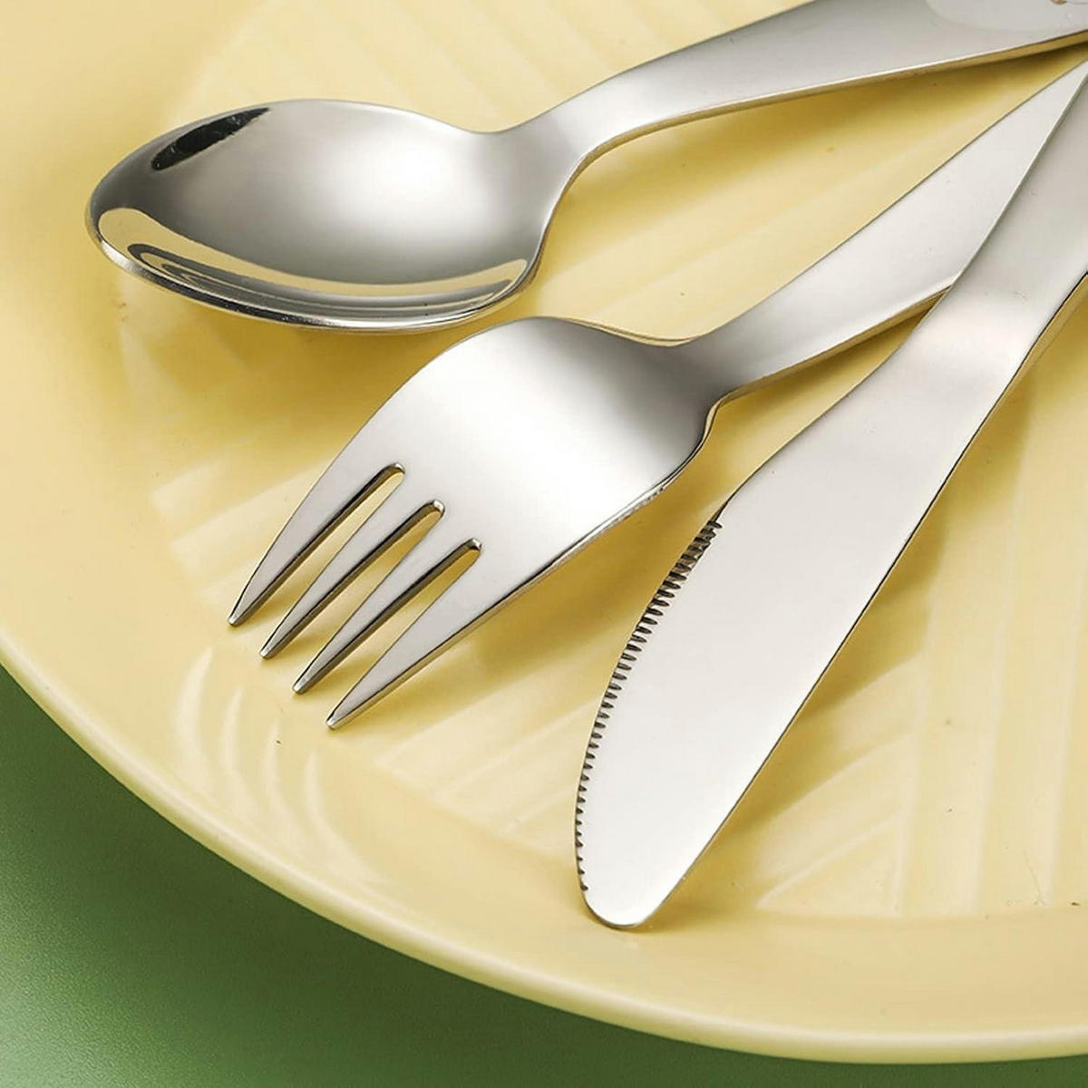 KINDERBESTECK Set 3-teilig mit Reiseetui Edelstahl - Silberfarben, Metall