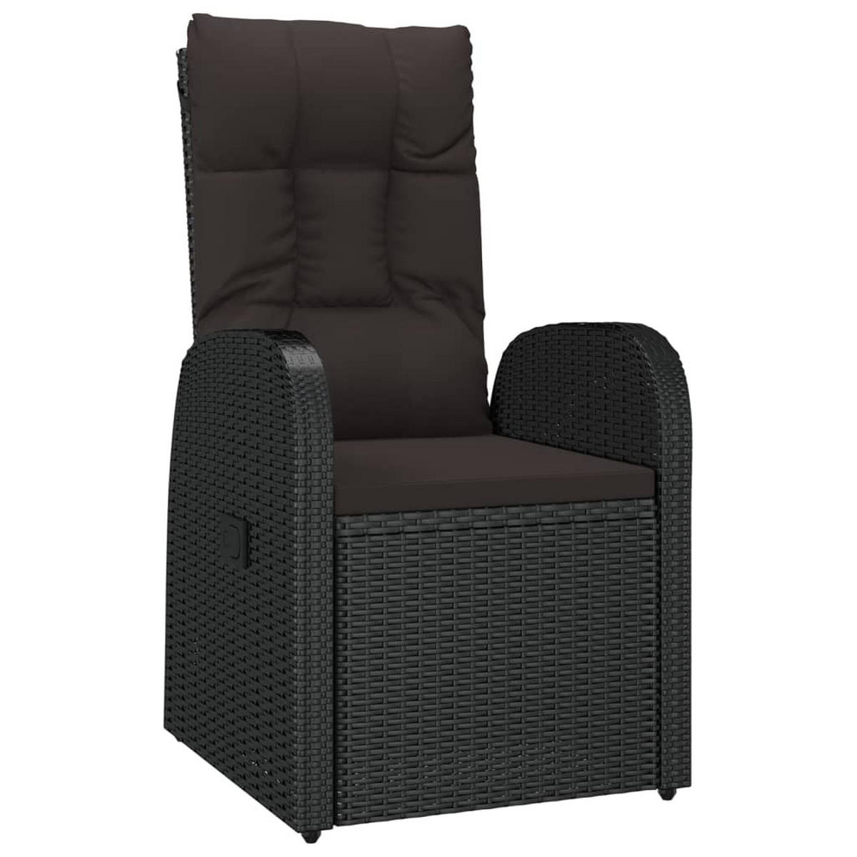 GARTEN-ESSGRUPPE 11Er Set Mit Kissen Schwarz Poly Rattan - Schwarz, Kunststoff - vidaXL