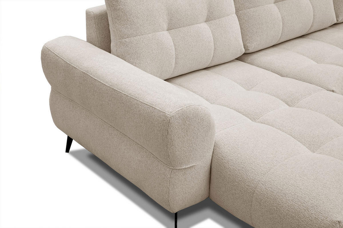 ECKSOFA SALVINI 4-Sitzer, ecru - Ecru/Schwarz, Holzwerkstoff/Textil (158/292cm) - Courtois Laville