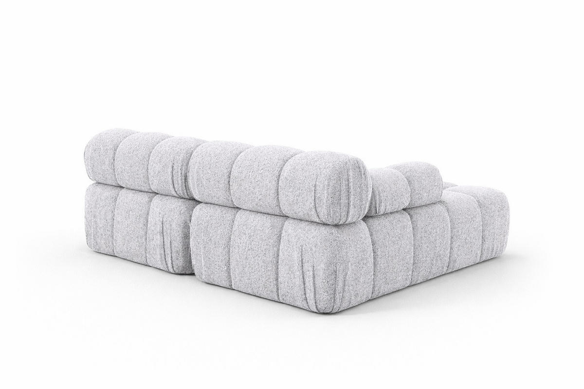 ECKSOFA L-Form Mini II Modular, Bouclé-Stoff Abriamo, Hellgrau, Links, Selia - Hellgrau, Holz (190/160cm) - Kaiser Möbel
