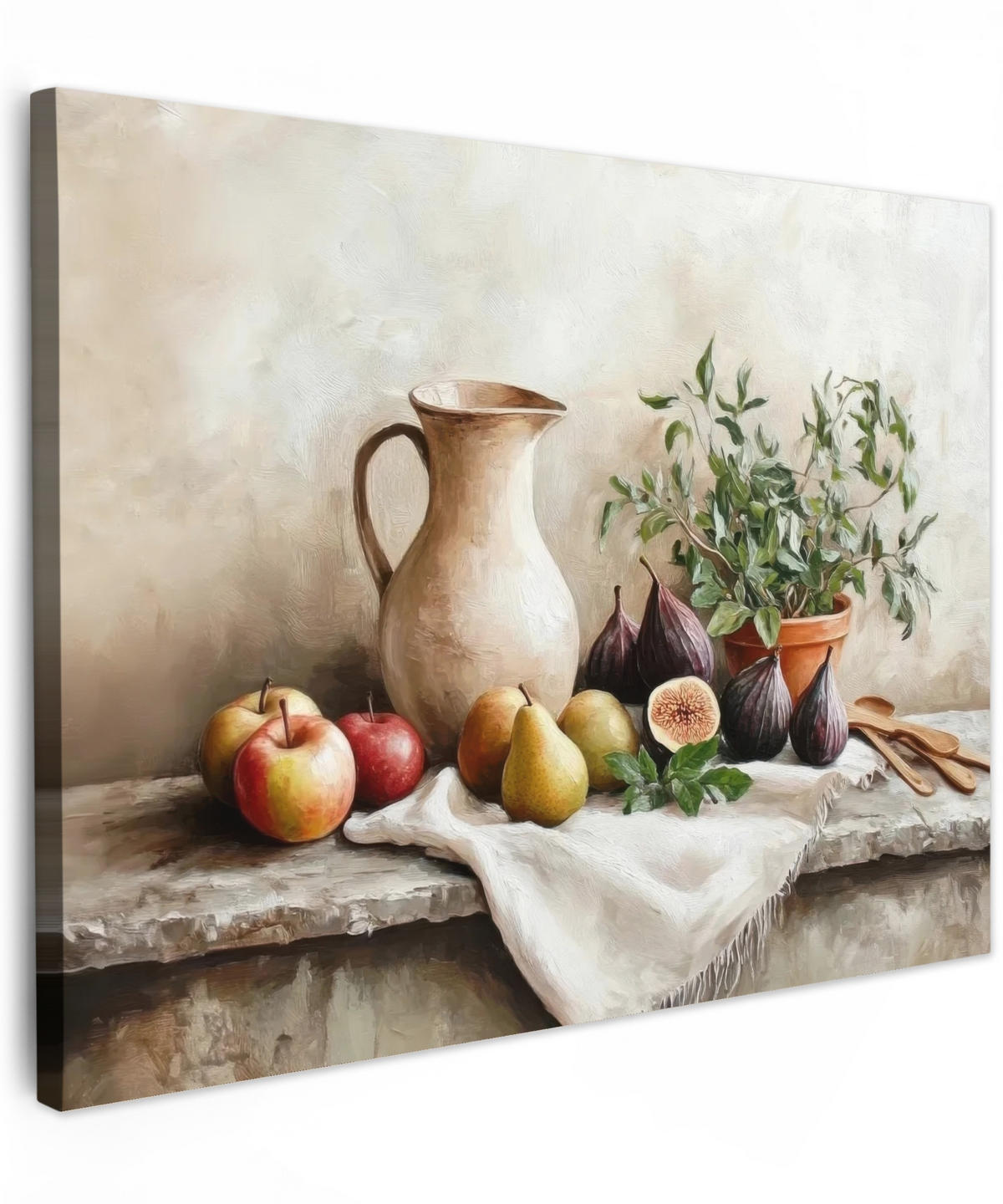 LEINWANDBILD Obst - Kräuter - Ländlich 40x30 cm - Naturfarben, Textil (40/30cm) - MuchoWow