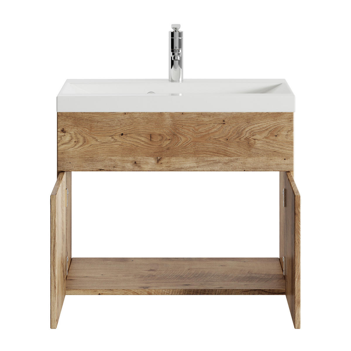 BADMÖBEL-SET Montreal 2 Teile Kastanien Eiche - 60 x 35 x 51 cm - Kastanienfarben/Eichefarben, Holz (60/51/35cm) - Badplaats