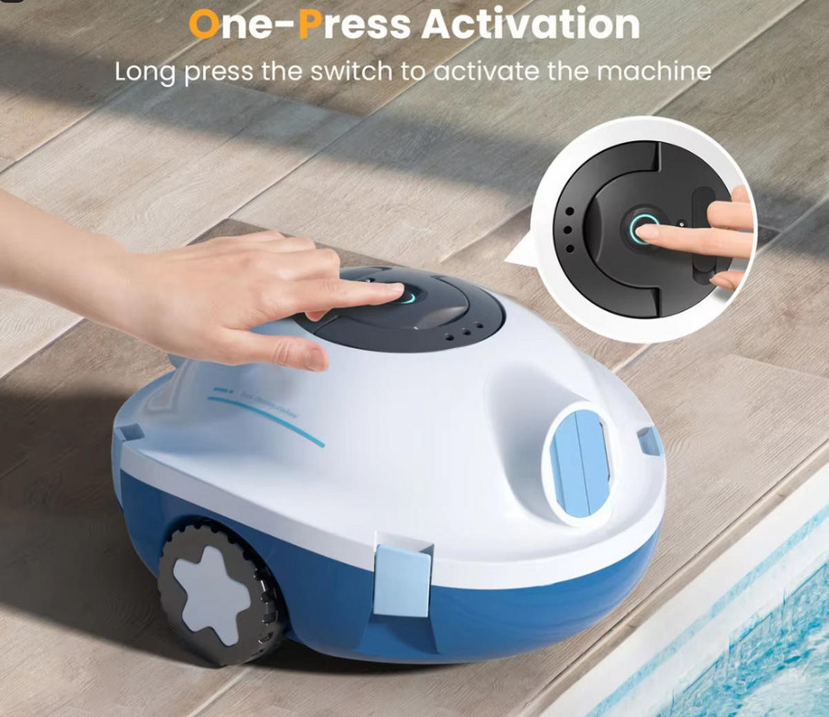 POOLROBOTER, 120 Minuten Laufzeit (EU-Stecker) - Weiß, Kunststoff (32/18.7/34cm) - Authentics