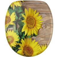 WC Sitz mit Absenkautomatik Sunflower - Gelb, Holzwerkstoff (38/6/47cm) - Sanilo