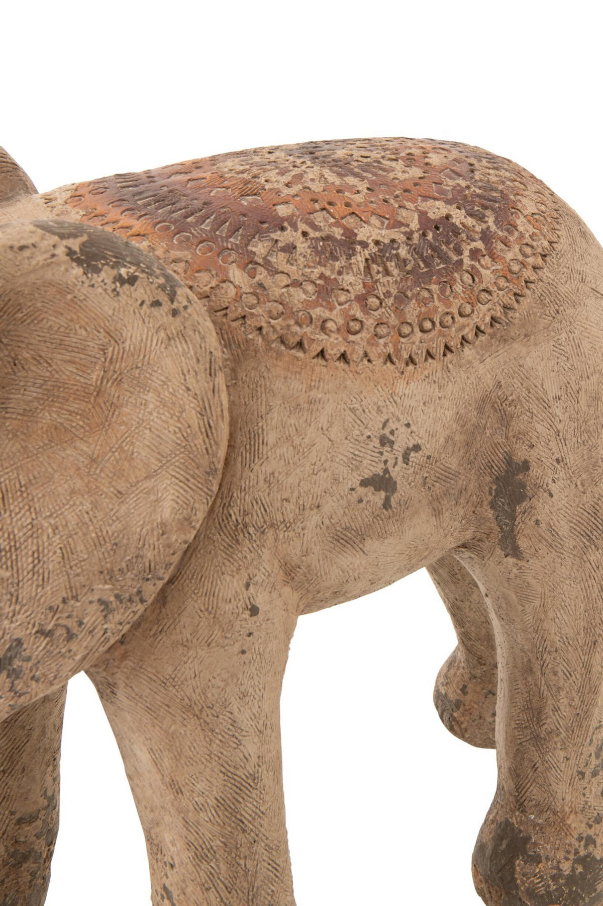 DEKOOBJEKT ELEFANT ANTIK AUßEN - Multicolor, Glas/Naturmaterialien (30/55/80cm) - J-Line