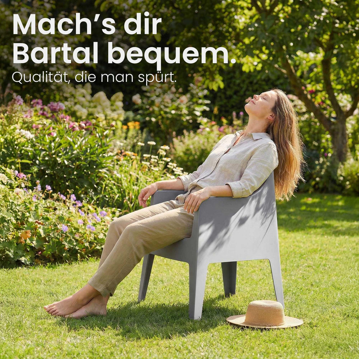 GARTENSTUHL 4er Set Kunststoff Grau - Grau, Kunststoff (73/78/57cm) - CLP