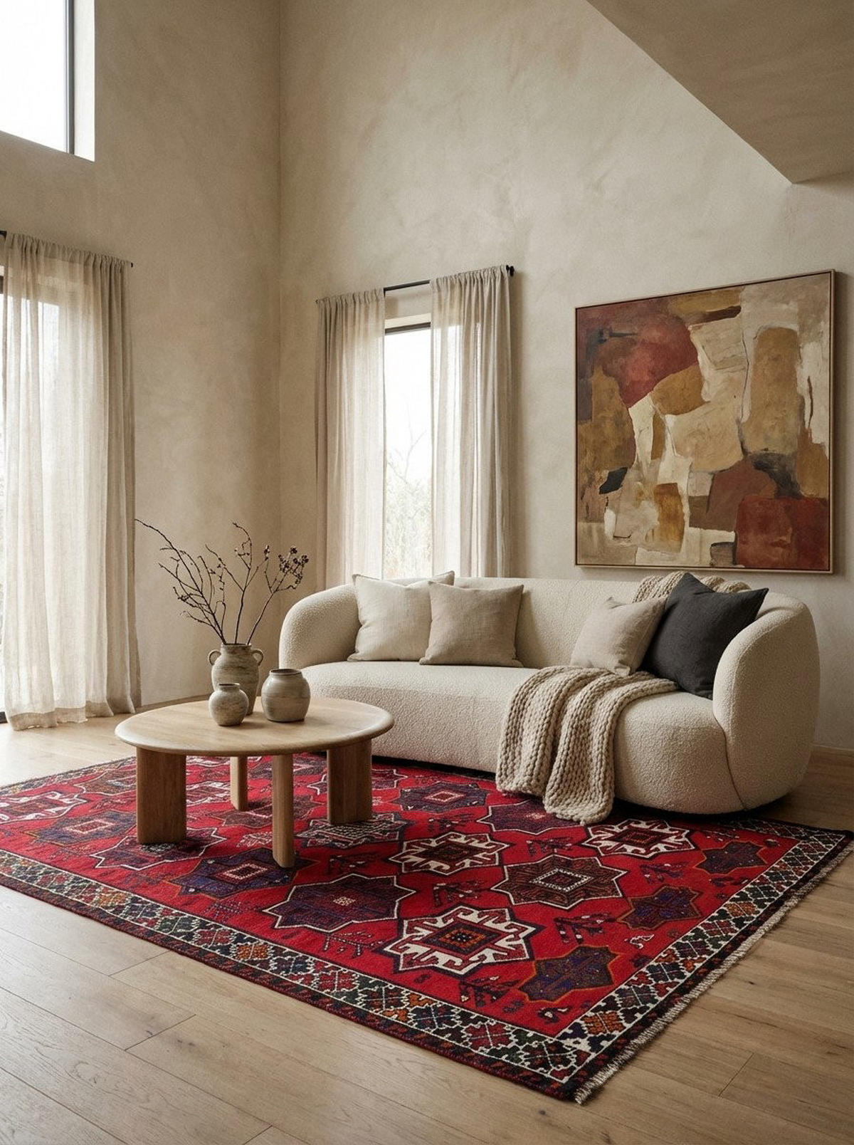 TEPPICH Gashgai Rot 242/157 cm Schurwolle - Rot, Textil (157/242cm) - Looma