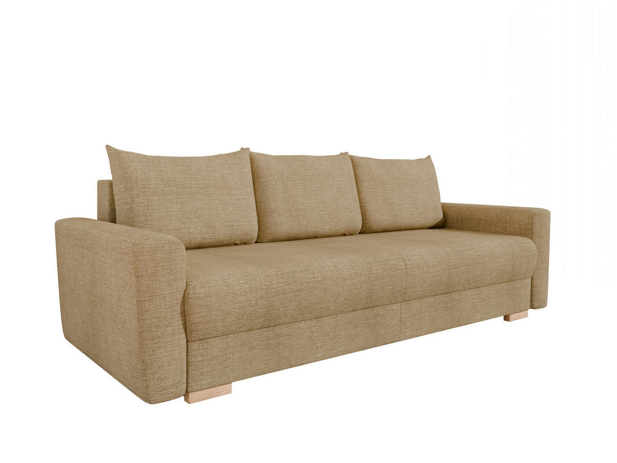 3-SITZER-SCHLAFSOFA ELMA mit Bettfunktion, braun - Braun, Holz (92.5/79/230cm) - Panda Möbel