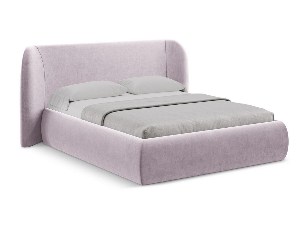 POLSTERBETT mit Bettkasten und Lattenrost 210x215 Violett - Lila/Flieder, Kunststoff/Textil (160/200cm) - Makamii