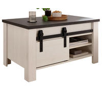 COUCHTISCH weiß Pinie, anthrazit, Landhaus, Beistelltisch 93 x 60 cm - Anthrazit/Weiß, Holzwerkstoff/Metall (93/60/51cm) - Furn.Design