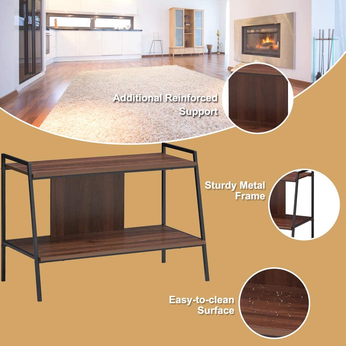 TV-REGAL Braun - Braun, Holz (43/60/89cm) - COSTWAY