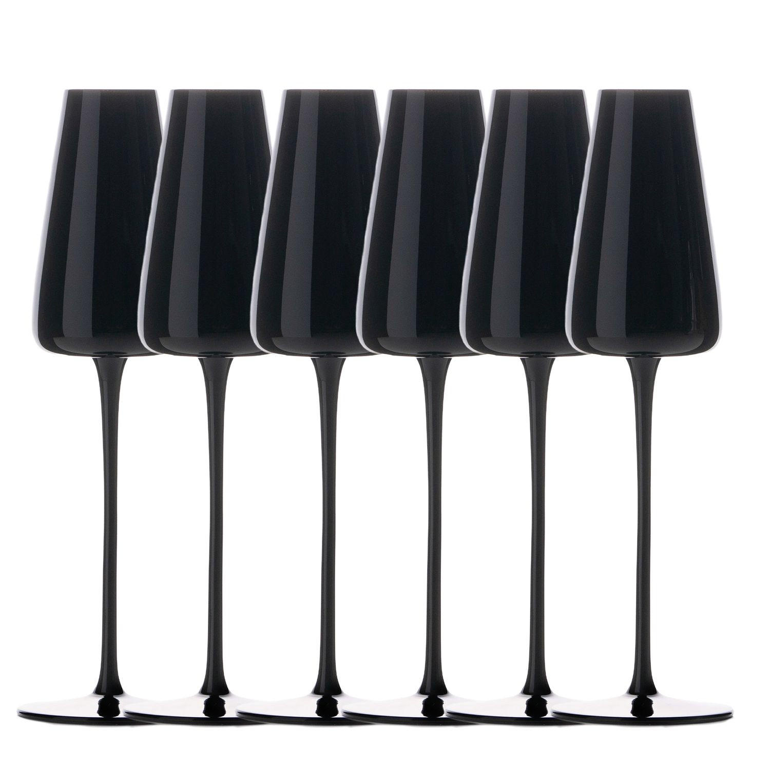 CHAMPAGNERGLÄSER 220 ml (6er-Set) - Schwarz, Glas (0.2L) - Intirilife