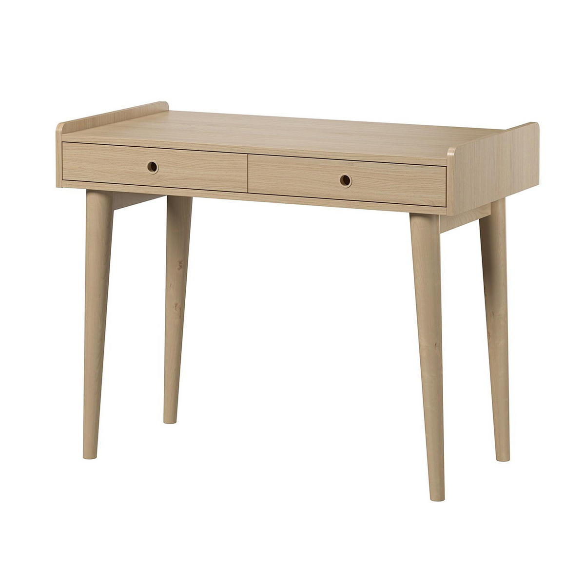 SCHREIBTISCH mit 2 Schubladen im Eiche-Dekor L96 cm - Retro - Eichefarben, Holzwerkstoff (96/51/78cm) - Calicosy