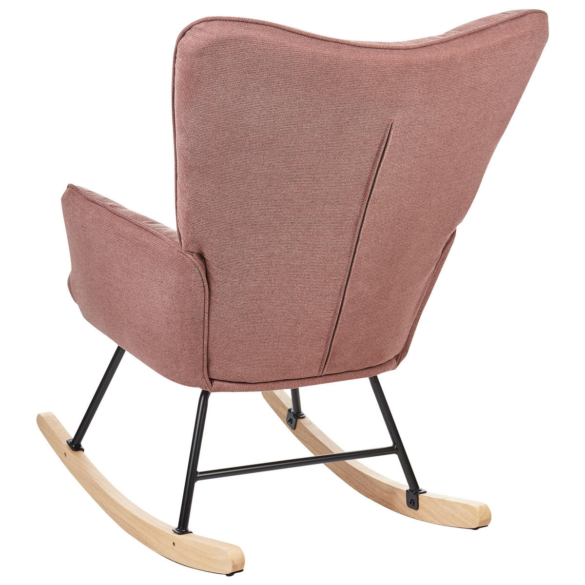 SCHAUKELSESSEL Rosa Oulu - Hellbraun/Pink, Textil (71/104/83cm) - Beliani