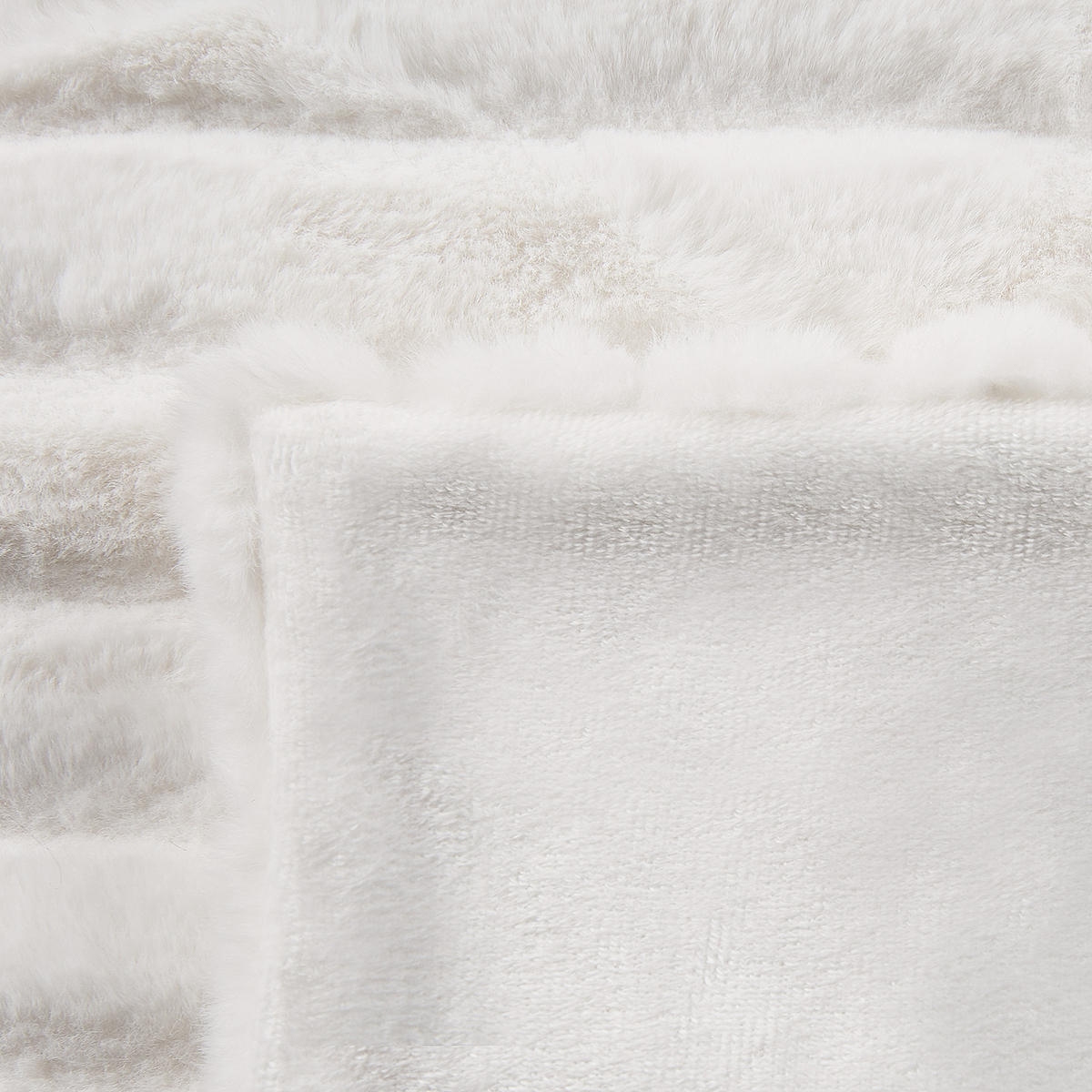 DECKE Cremeweiß Abteh 180/220 cm - Ecru, Textil (180/220cm) - Beliani