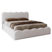 POLSTERBETT 160x200 Wave, Bettkasten, Boucle, Creme - Creme, Holz/Textil (160/200cm) - Emporius