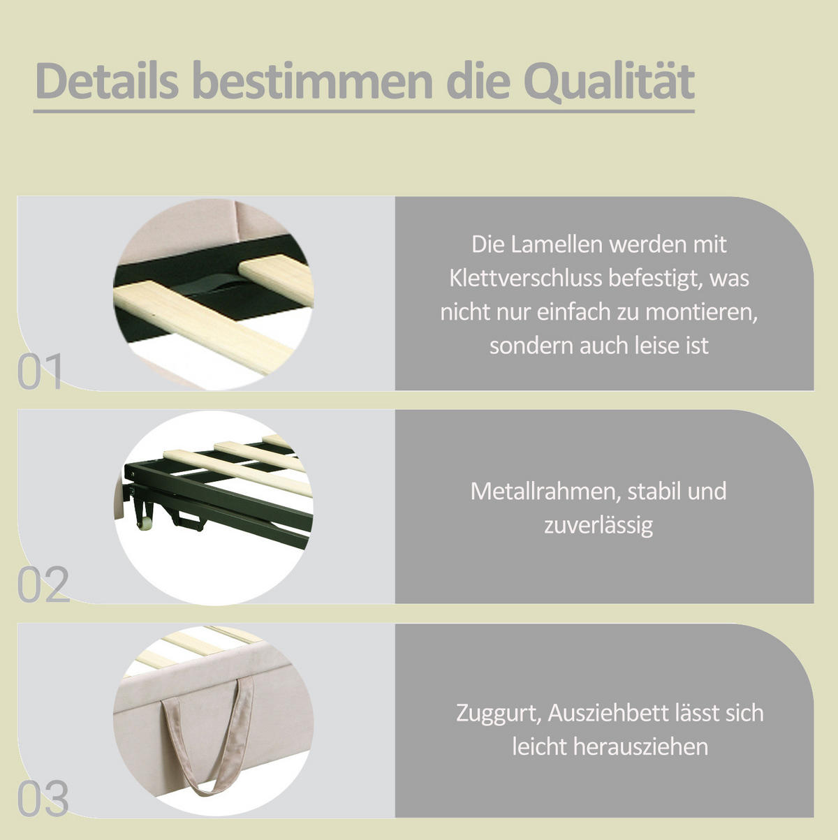 POLSTERBETT 90/200 cm aus Samt mit Ausziehbett, Beige - Beige, Textil (90/200cm) - OKMYHOME
