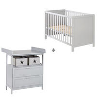 BABYZIMMER-SET Hamburg mit Schubladen, 2-teilig - Taupe, Holzwerkstoff (66/76/123cm) - Roba