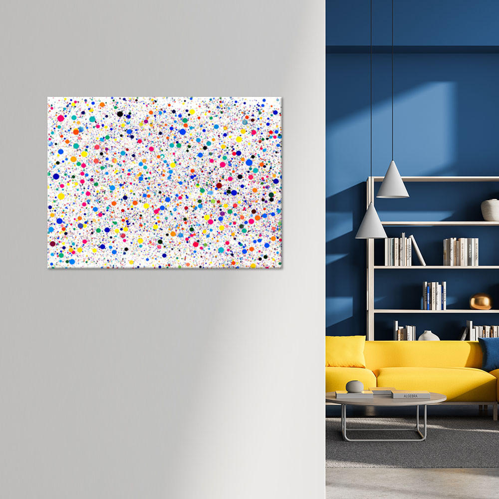 LEINWANDBILD Bunte Punkte Abstraktion 120x80cm - Multicolor, Textil (120/80cm) - Feeby