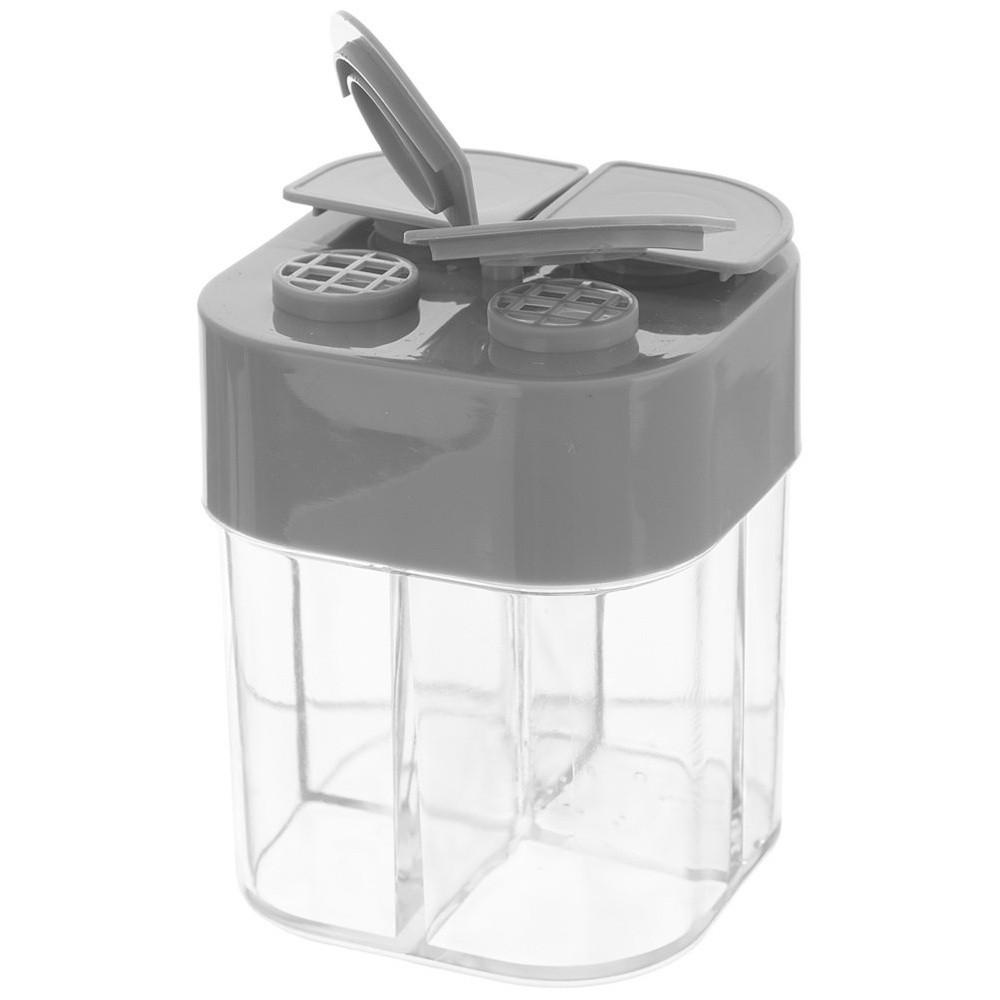 GEWÜRZDOSE Kemp 4 Fächer Transparent - Transparent, Kunststoff (6.5/8.5/6.5cm) - Orion 