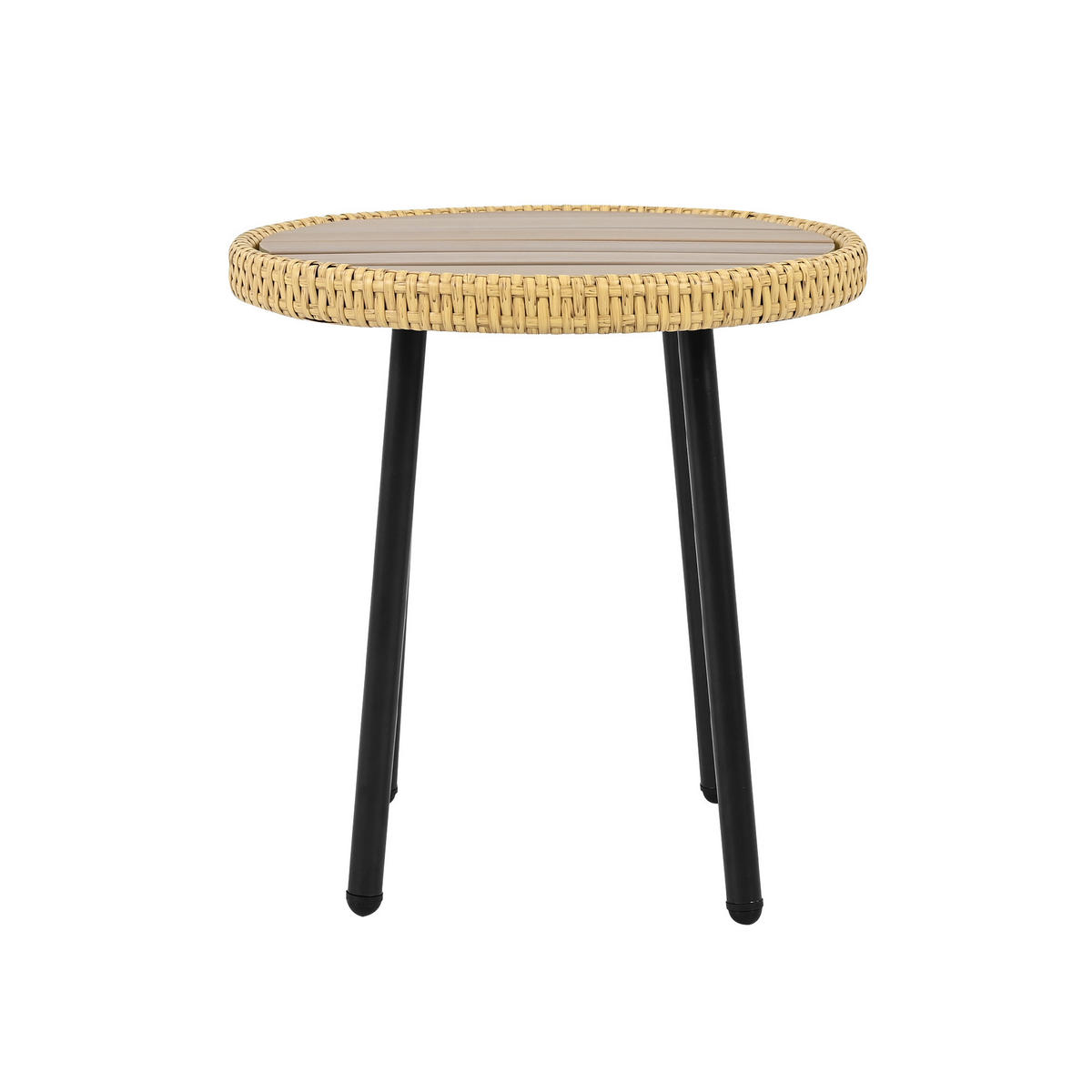 GARTENSETS aus Rattan Natur mit Sitzkissen & verzinktem Eisenrahmen - Naturfarben, Metall - Modfu