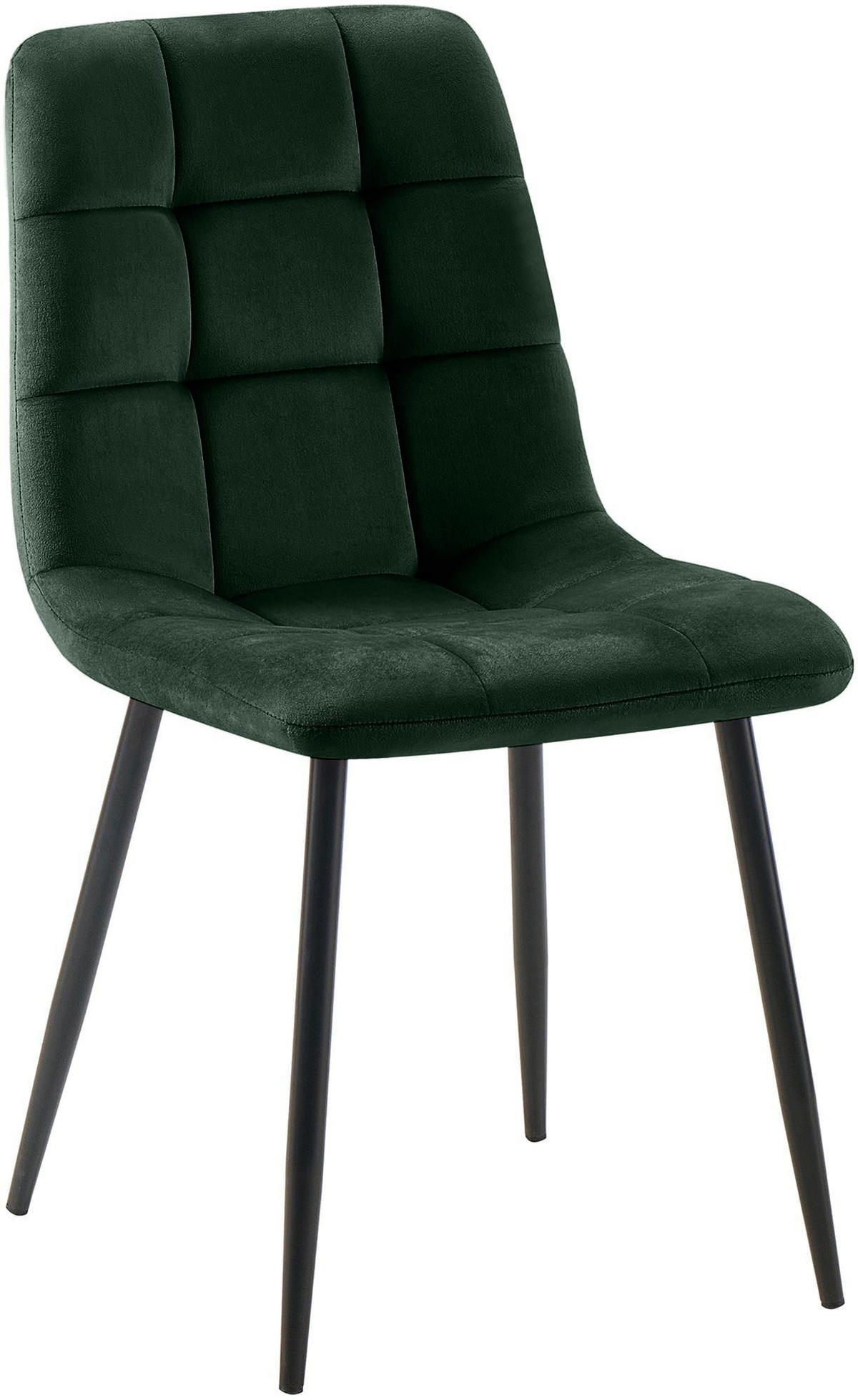 STUHL Samt Grün - Grün, Textil/Metall (45/84/55cm) - CLP