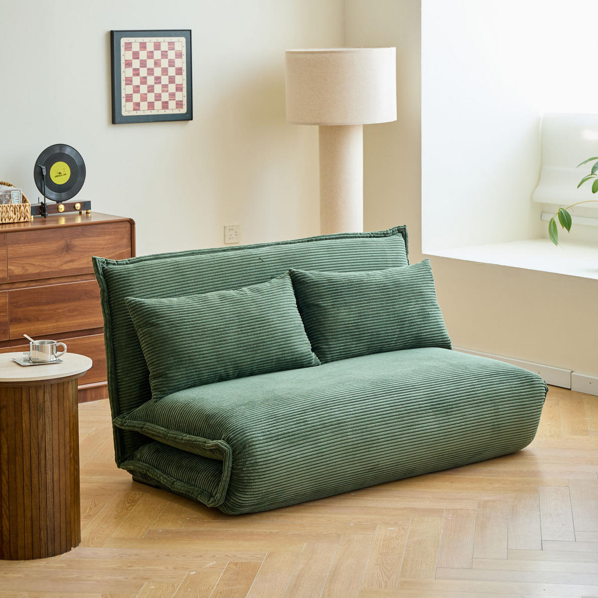 SCHLAFSOFA Cord Grün - Grün, Textil (145/76/85cm) - Nordlys
