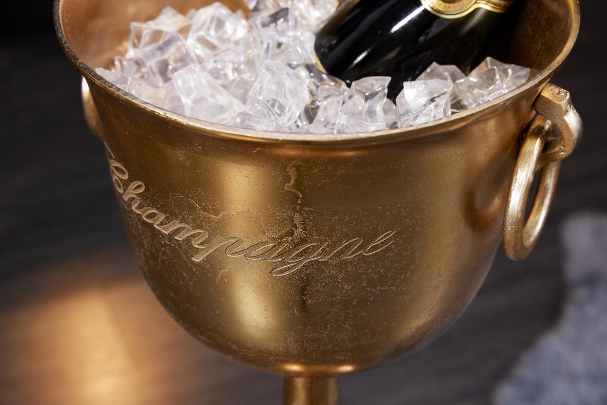 SEKTKÜHLER CHAMPAGNE Metall Gold 80 cm - Goldfarben, Metall (32/80cm) - riess-ambiente