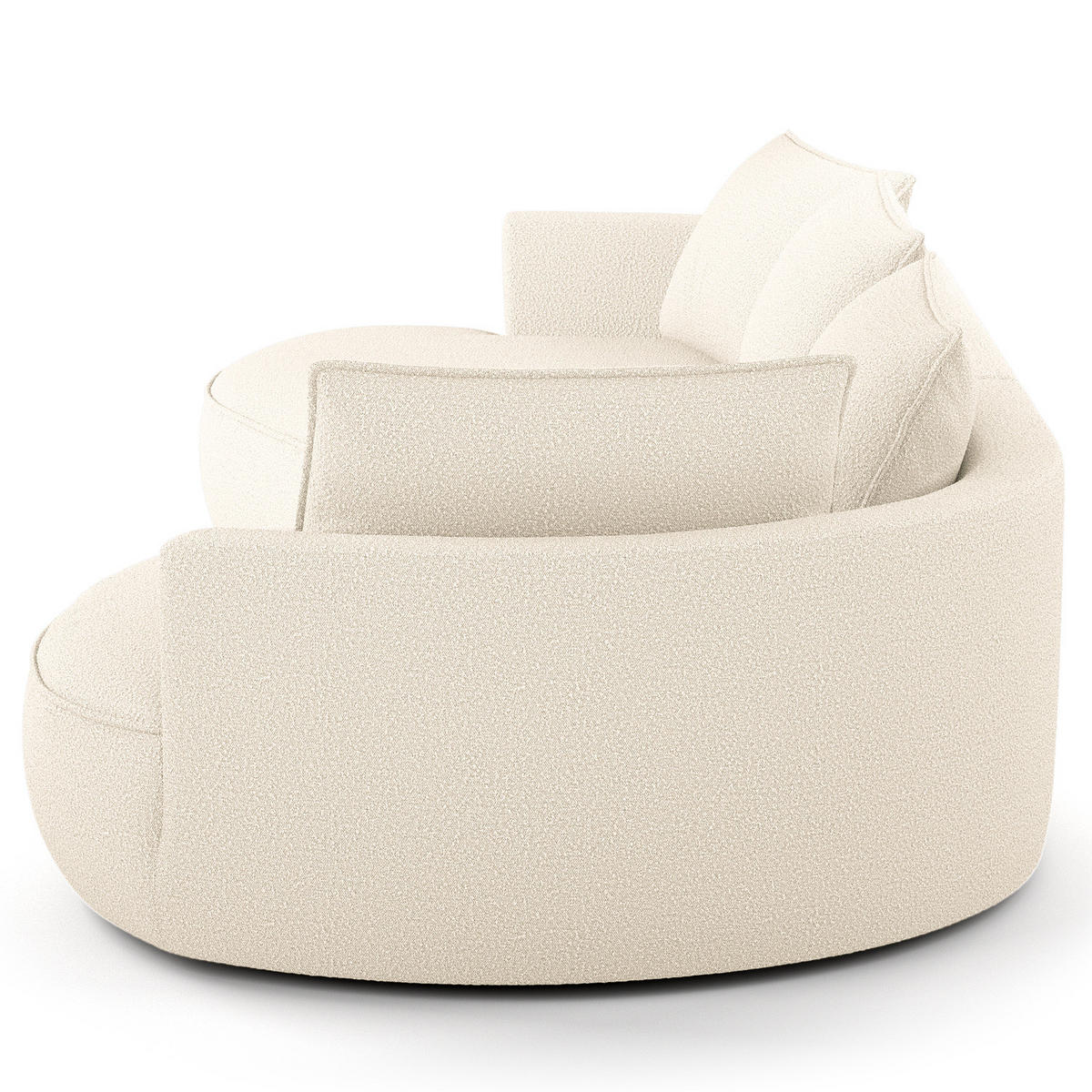 BIGSOFA - Creme/Schwarz, Kunststoff/Textil (322/82/154cm) - home24