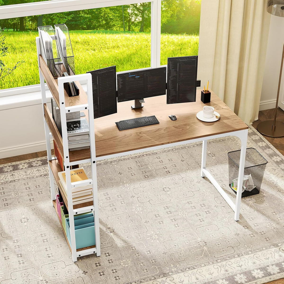 DATORBORD Natur - Naturfärgad, Träbaserade material (65/120/130cm) - COSTWAY