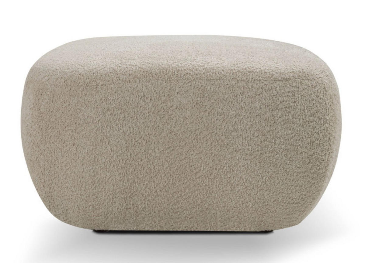 POUF Beige LIO Bezogene Abriamo Stoff Auf Schwarzen Niedrigen Beinen - Beige, Textil (75/39/75cm) - Sepro Meble