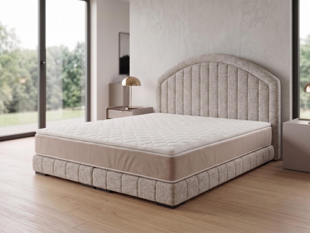POLSTERBETT LEON2 200x 200 cm Farbe: Beige - Beige, Textil (200/200cm) - A&J MöbelLand