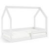KINDERBETT Bodenbett LUMBE, Hausform - Weiß, Holz (80/160cm) - KONSIMO®