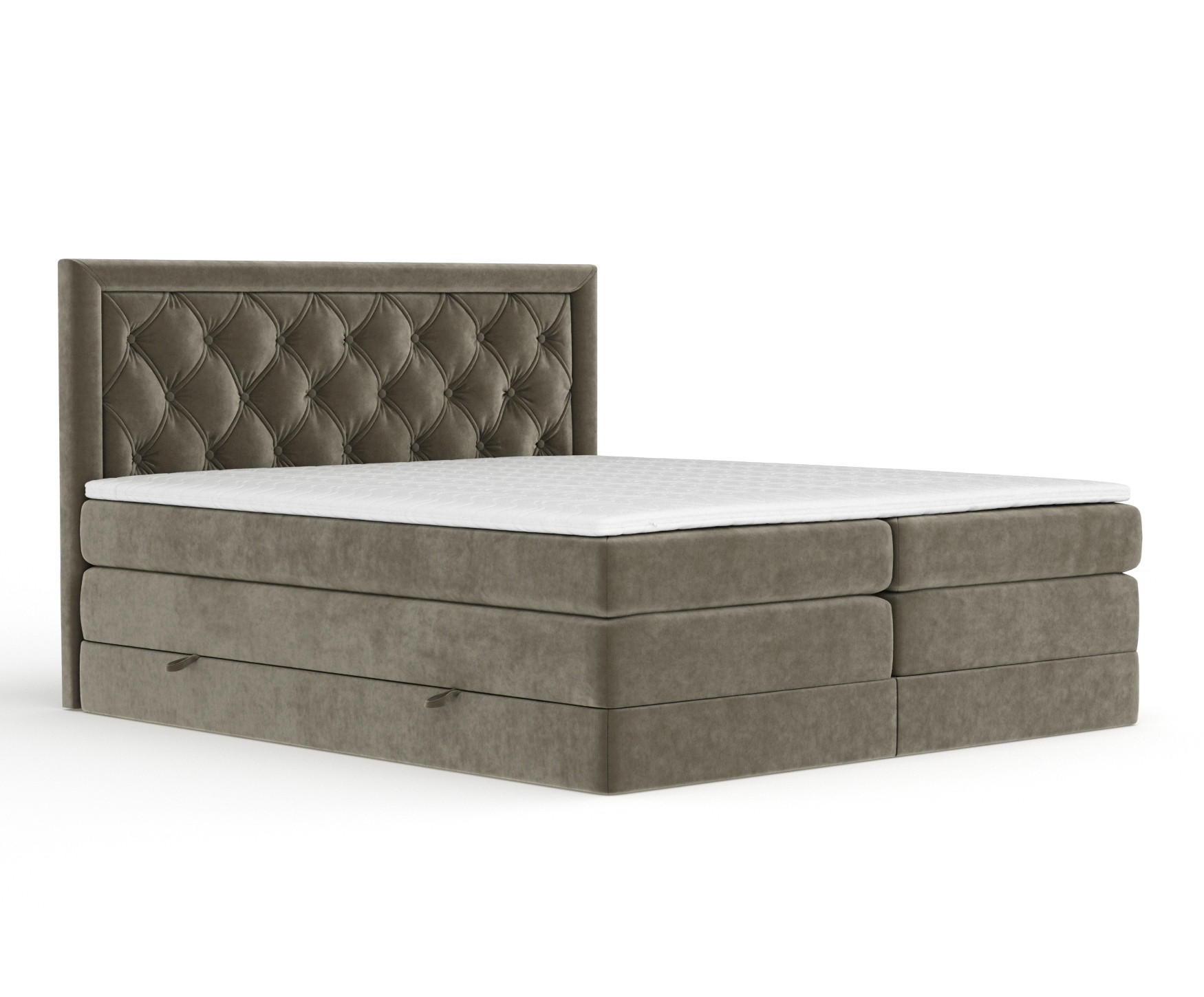 BOXSPRINGBETT Aurelia Taupe 160/200 cm - Taupe/Schwarz, Holz/Holzwerkstoff (160/200cm) - Maison de Reve