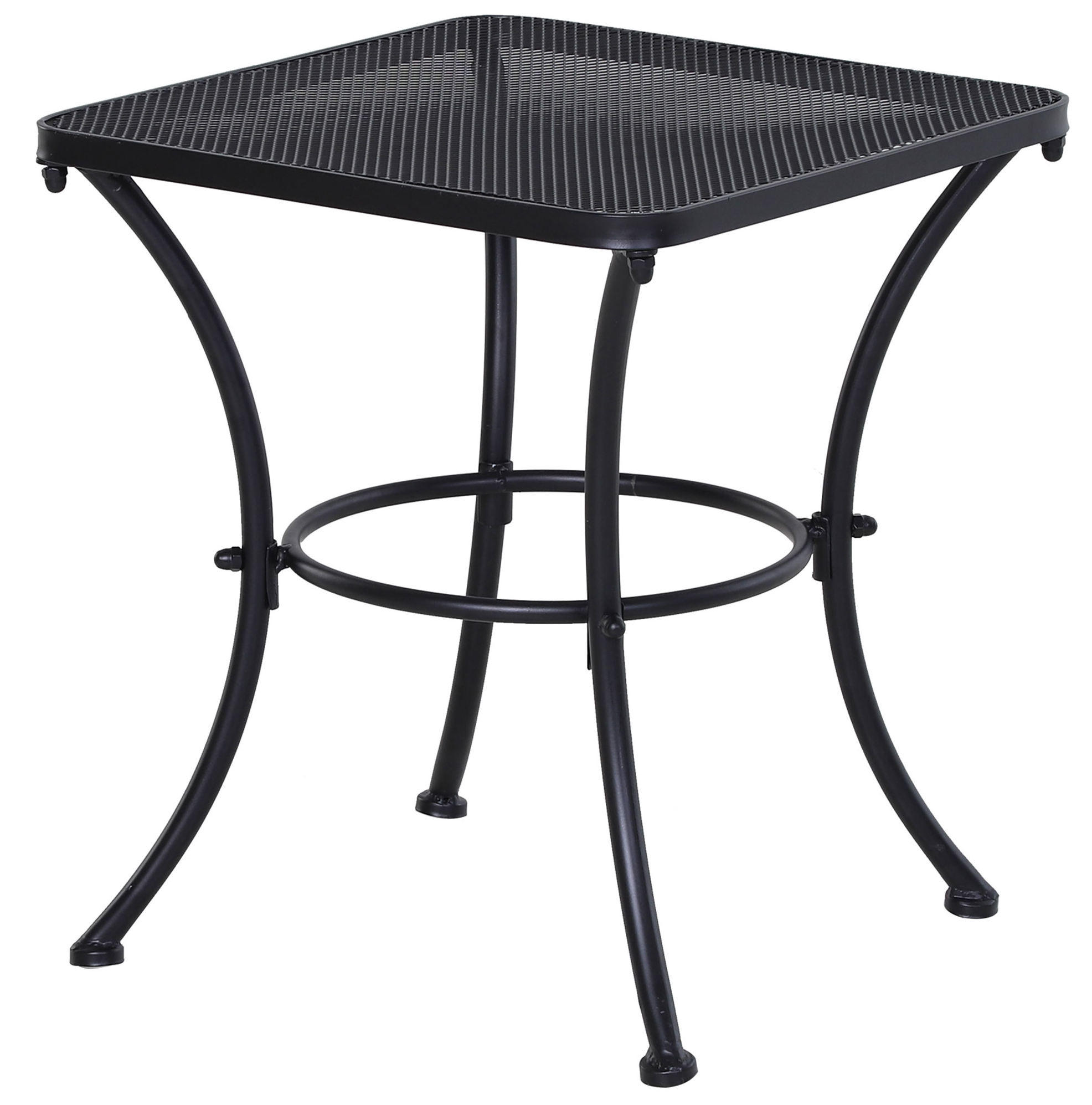 BEISTELLTISCH 45/45/50 cm aus Metall in Schwarz – quadratisch für Balkon & Terrasse - Weiß, Metall (45/45/50cm) - BEAOK