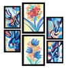 POSTER Set Mit 6 Venenflora In Blume Zusammenfassung Ästhetische Dekorative Gemälde Für Ihr Wohnzimmer, Schlafzimmer, Zuhause A3 & A4 Schwarzer Rahmen - Schwarz, Papier (29/3cm) - Nacnic