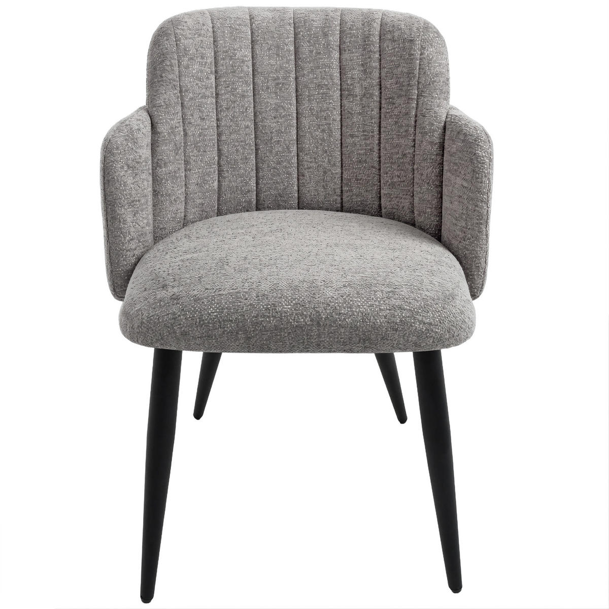 ARMLEHNENSTUHL Velto im Bouclestoff mit Metallbeinen, Cappuccino - Schwarz/Cappuccino, Metall (55/77/51cm) - Beautysofa