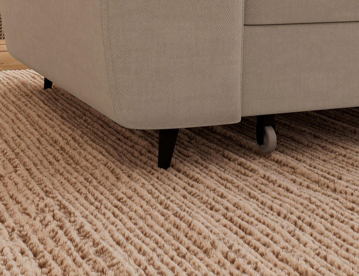 ECKSOFA Vesteria mit Schlaffunktion und Bettkasten – Modernes Design, verstellbare Kopfstützen und hoher Sitzkomfort - Beige, Kunststoff (279/72cm) - Wohnideebilder