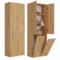 BAD Hochschrank Berta - Eiche Artisan, Holzwerkstoff (60/174/30cm) - kommodly