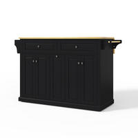 KÜCHENINSEL DE-41390 121/49-69/89 cm, klappbare Arbeitsplatte Schwarz - Schwarz, Holzwerkstoff (121/89/69cm) - ComfortXL