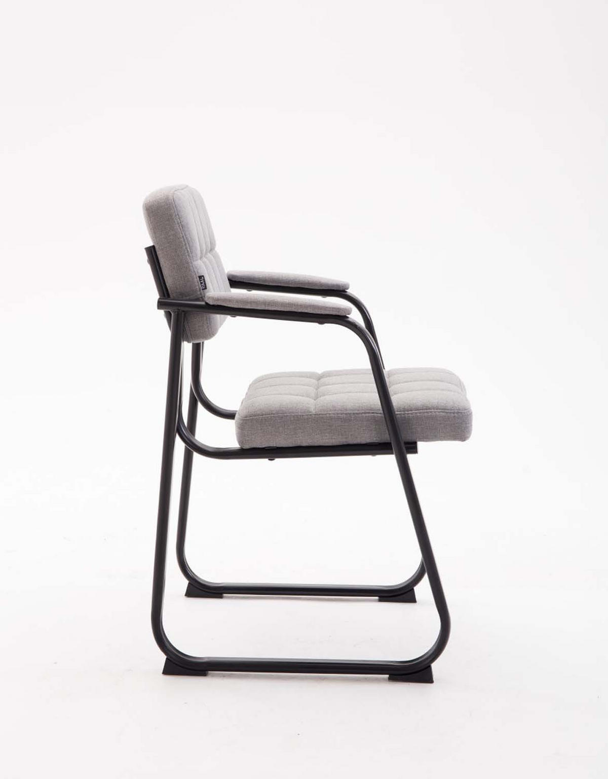 ARMLEHNENSTUHL Stoff hellgrau - Hellgrau, Textil/Metall (59/84/58cm) - CLP