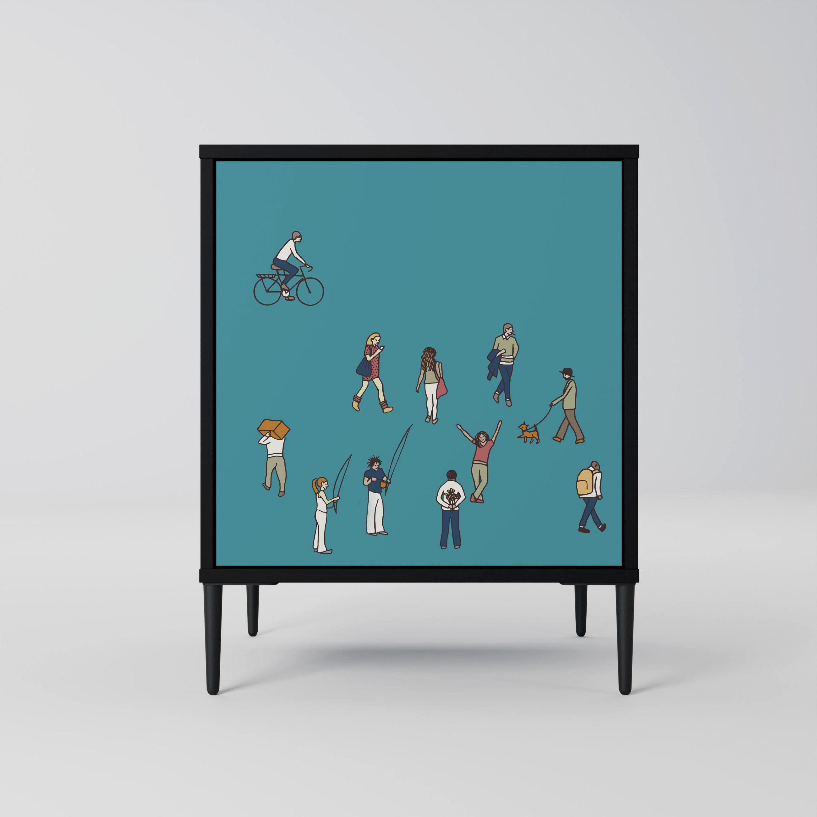SpaceRebels Sideboard Schwarz 57.5x72.5x42 cm