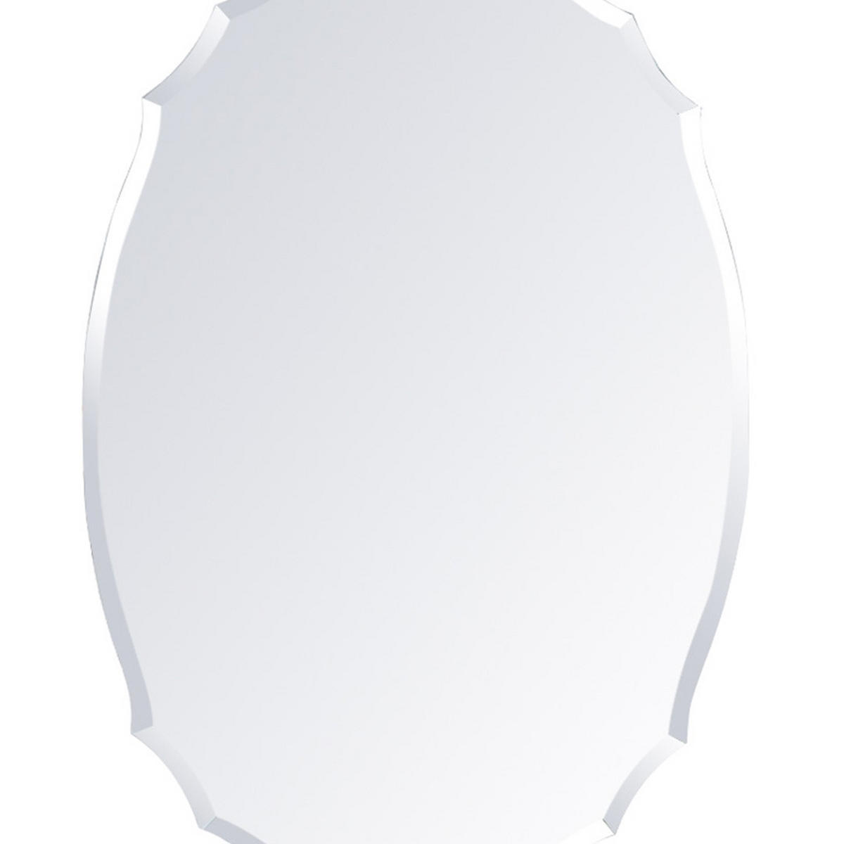 WANDSPIEGEL ohne Rahmen Abnormal oval Badezimmer Einfache Anbringung Vielfältig einsetzbar 40 x 60 x 0,4 cm - Silberfarben, Glas (40/1/60cm) - Livingandhome