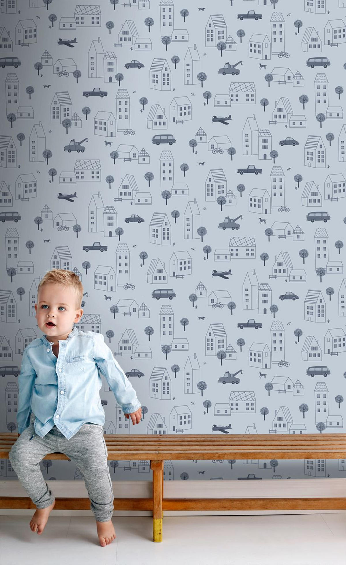 TAPETE Fahrzeuge 50 x 900 cm - Blau, Papier (50/0.1cm) - ESTAhome