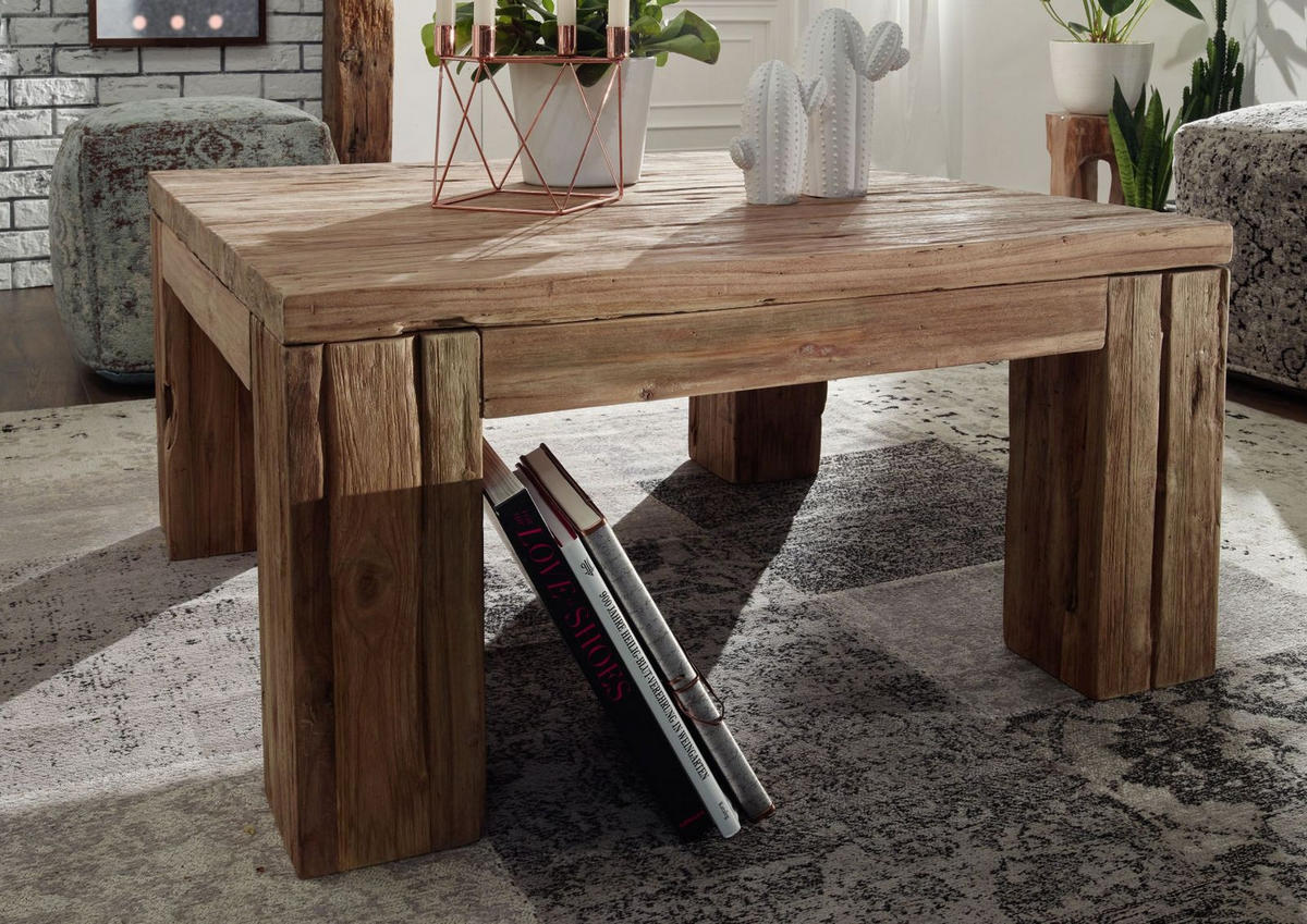 COUCHTISCH Teak 90x90x45 BASSANO #104 - Braun, Holz (90/90/45cm) - Massivmoebel24