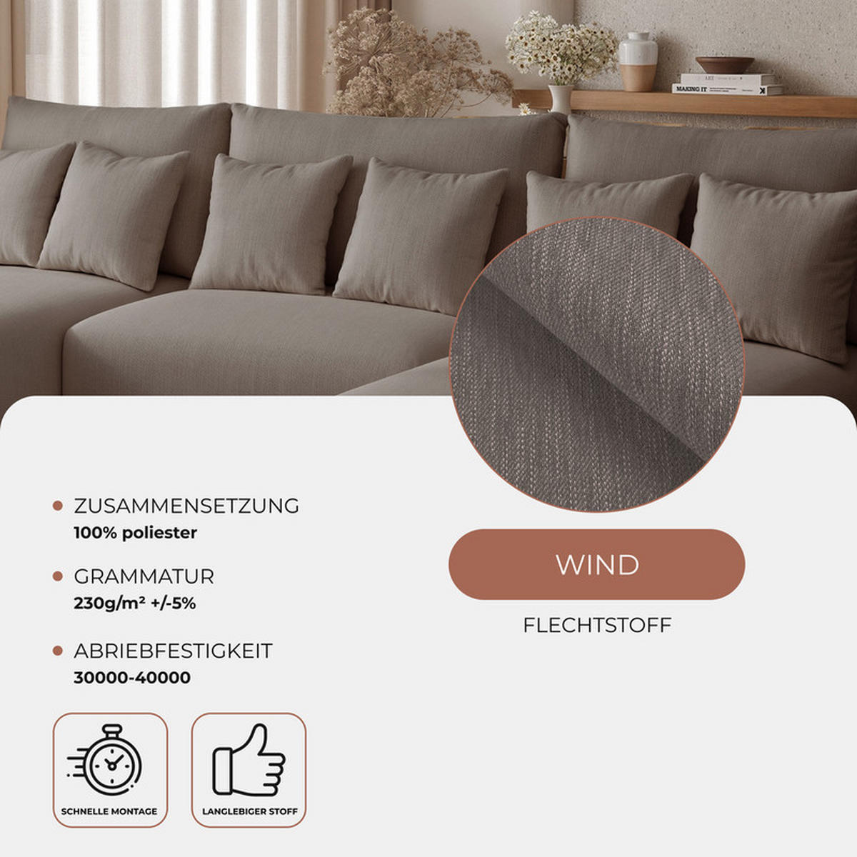 WOHNLANDSCHAFT ELVO mit Schlaffunktion und Bettkasten Dunkelgrau - Dunkelgrau, Holzwerkstoff/Kunststoff (300/91/190cm) - Idohome